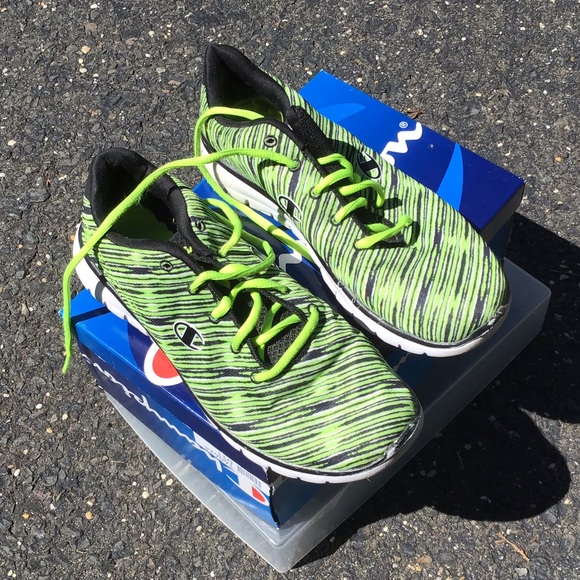 lime green champion sneakers